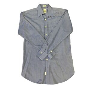Peter Millar Blue Nanoluxe Easy Care Dress Shirt M,‎ Long Sleeve Business
